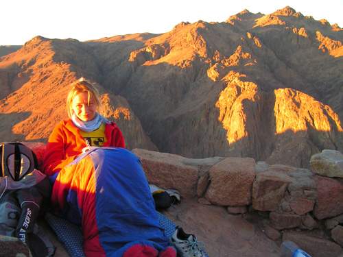 východ Slunce pozorovaný z hory Mont Sinai (2637 m.n.m.)