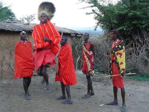 tanec masajských bojovníků