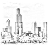 Budova (původní název Sears Tower) s celkovou výškou 527m byla dokončena r.1974 a byla nejvyšší budovou světa do r.1998