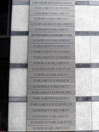 Brusel - Evropský parlament - text ve všech oficiálních jazycích EU